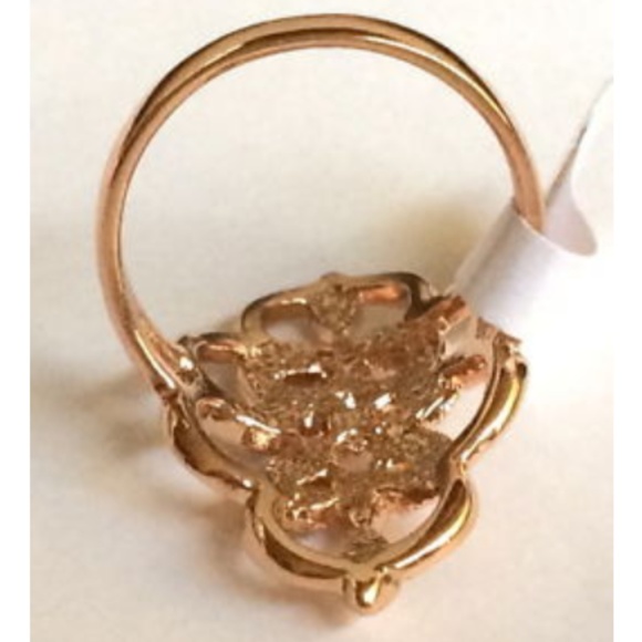 RoseGold Art Deco Statement Cocktail Ring Size 8 - Picture 7 of 8